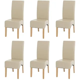 chefgastro Esszimmerstuhl Leder beige 6er Set