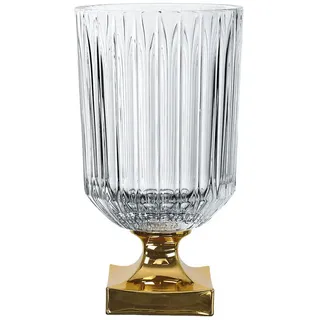 Nachtmann Glasvase, Gold, Glas, 18x31.3x18 cm, Tischkultur & Servieren, Servierplatten