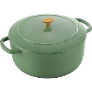 BALLARINI Bellamonte Auflaufform, Bräter, Dutch Oven, Emailliertes Gusseisen, Rund, 28cm, 7,0 L, Grün