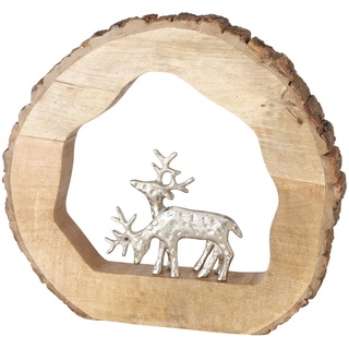 B. Deko Aufsteller Conaldi aus Mango Holz mit Hirsch-Dekor - 2024671