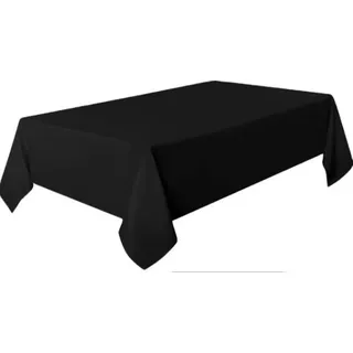 Tischdecke Eckig 130 x 220 cm schwarz Unifarben Polyester - Weiß