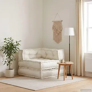 vidaXL Pouf Modular 70 x 54 x 70 cm Stoff Creme