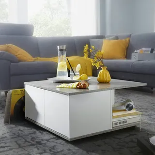 FineBuy Couchtisch 70x70cm Wohnzimmertisch Sofatisch Tisch mit 2 Schubladen