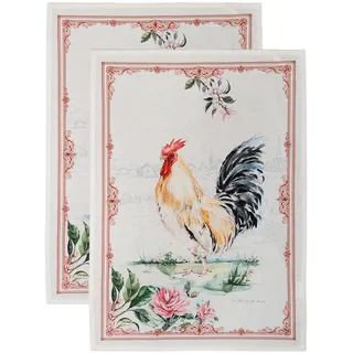 Maison d'Hermine Küchenhandtuch 100% Baumwolle (50 cm x 70 cm, Set von 2) | Küchenhandtücher Tischgeschirrtücher zum Muttertagsgeschenke Reinigen Buffetpartys Hochzeiten Frühling/Sommer - Campagne