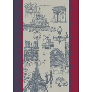 Garnier Thiebaut Geschirrtuch Geschirrtuch J'Aime Paris Tricolore 56x77 cm, (1-tlg., 1 x Geschirrtuch), jacquard-gewebt bunt