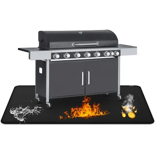 75x120 cm Feuerfeste Unterlage, Hitzeschutzmatte, Antihaft-Material Bodenschutzmatte, Grill Matten, Bodenmatte Feuerstellenmatte Outdoor BBQ Matte für Gasgrill Holzkohlegrill
