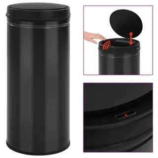 vidaXL Automatischer Sensor-Mülleimer 80 l Schwarz