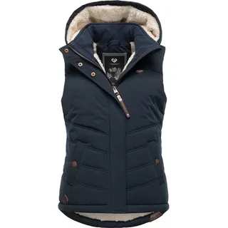 Steppweste RAGWEAR "Hesty", Damen, Gr. S (36), blau (aquablau), Außenmaterial: 100% Polyester. Innenfutter: 100% Polyester. Wattierung: 100% Polyester, tailliert Po-bedeckend, hoch geschlossener Ausschnitt, Westen Steppweste, Wasserdichte Outdoor-Weste mit abnehmbarer Kapuze