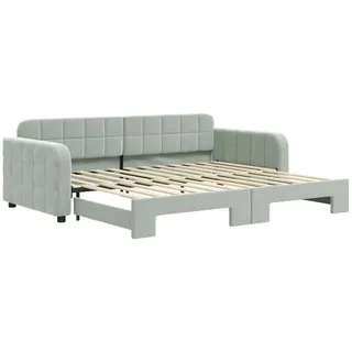 vidaXL Tagesbett Ausziehbar Hellgrau 90x200 cm Samt1899717