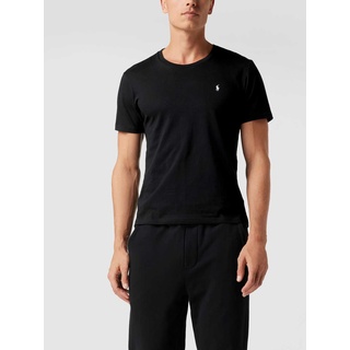T-Shirt mit Logo-Stitching, Black, L