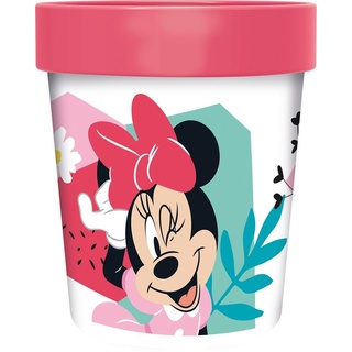 Disney Minnie Kunststoffbecher für Mädchen, Rosa, 260 ml, mit rutschfester Unterseite