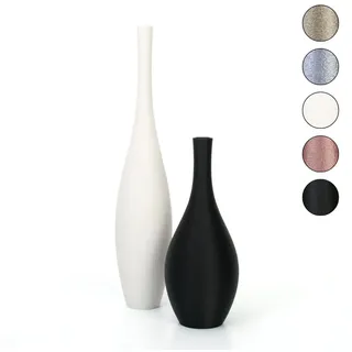 Kreative Feder Dekovase Designer Vasen-Set – Dekorative Blumenvasen aus Bio-Kunststoff (Set, Set bestehend aus 2 Vasen), aus nachwachsenden Rohstoffen; wasserdicht & bruchsicher schwarz|weiß