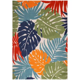 Novel Läufer Floral, Blau, Grün, Textil, Blätter, rechteckig, 80x200 cm, Oeko-Tex® Standard 100, pflegeleicht, Teppiche & Böden, Teppiche, Teppichläufer
