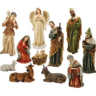 FADEDA 11x Krippenfiguren/Höhe: 60cm/handbemalt/detailgetreue Krippen Figuren - Weihnachten Tisch Dekoration Krippe Zubehör
