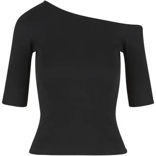 URBAN CLASSICS Asymmetric Rib Tee Schwarz M