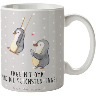 Mr. & Mrs. Panda Tasse Pinguin Oma schaukeln - Geschenk, Kaffeetasse, Lieblingsoma, Becher, Tasse Sprüche, Omi, Porzellantasse, Großmutter, Mama,