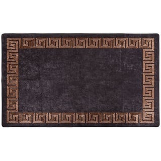 Teppich Teppich Waschbar Schwarz und Gold 120x170 cm Rutschfest, vidaXL, Rechteckig schwarz Rechteckig - 170 cm x 120 cm