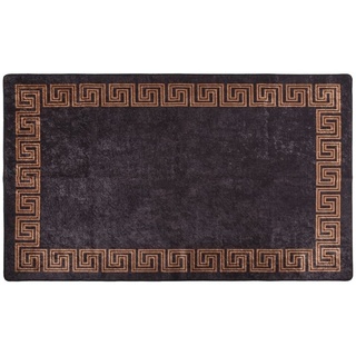 Teppich Teppich Waschbar Schwarz und Gold 120x170 cm Rutschfest, vidaXL, Rechteckig schwarz Rechteckig - 170 cm x 120 cm