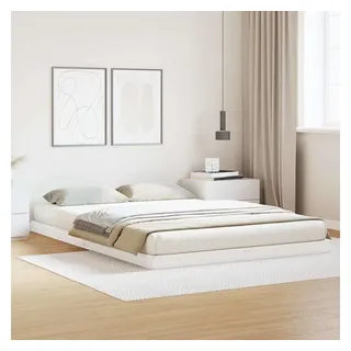 vidaXL Bodenbettrahmen 140 x 220 cm Weiß