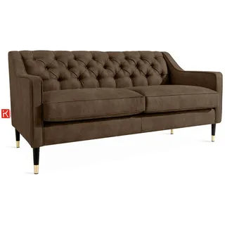 konsimo® Chesterfield Sofa 2-Sitzer Braun
