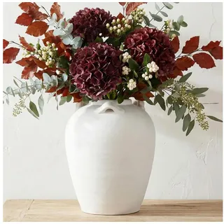 LuxusKollektion Dekovase Deko Vase Keramik Landhausstil Matt Cremeweiß 28,5cm (1 St) weiß