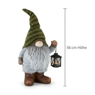 Home-trends24.de Wichtel Wichtel Zottelbart Laterne Teelicht-Halter Deko Figur Weihnachten
