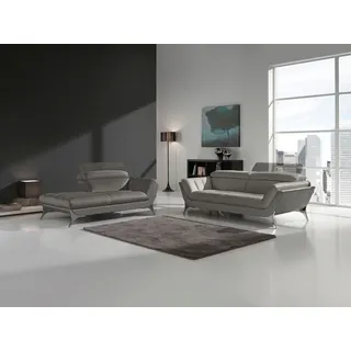 Egoitaliano Recamiere Leder 1-Sitzer Grau