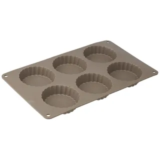 CREALYS Candy 513007 Form für 6 Törtchen, aus Silikon, 29 x 17 x 2 cm, Grau