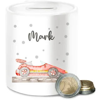 Spardose - Auto - Rennsemmel Flitzer Rennfahrzeug Rennsportwagen Sportwagen Rennwagen Rennauto - Unisize - Weiß - autospardose Cars Name autospardosen Autos Kinder Jungen und Junge und. für