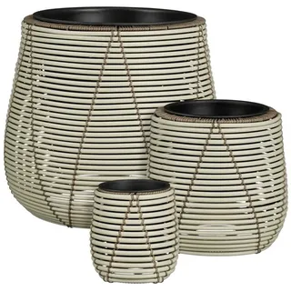 Mica Decorations Blumentopf Mica Decorations Cancun Blumentopf – Set von 3 – Weiß weiß