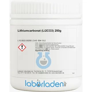 250g Lithiumcarbonat (Li2CO3, für Labor, Herstellung von Lithiumverbindungen)