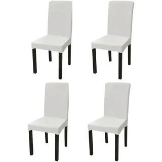 Stretch-stuhlhussen Gerade 4 Stk. Creme