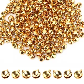 Mini-Glocken, 300 Stück Glöckch, 6 Mm, Zum Basteln, Glöckchenanhänger Für Die Schmuckherstellung, DIY-Weihnachtsglocken (Gold)