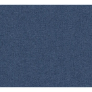 AS Creation New Walls Vliestapete Textil  (Blau, Uni, 10,05 x 0,53 m)