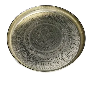 Osmond Rundes Tablett, 13-Serviertablett, Luxuriöses Dekoratives Tablett, Tablett für Couchtisch, Schmucktablett, Gold