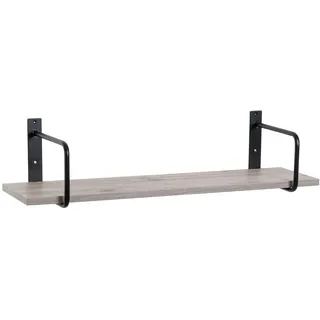 Wandregal mit Regalwinkeln, Regalboden Breite 80 o. 100cm wählbar, T20xH1,8cm, Schweberegal versch. Farben Büroregal Wandboard Bücherregal Regal für Büro, Laden, Flur (Regalboden 100 cm, Eiche modern)