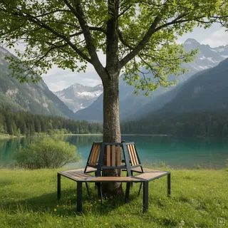 abc HOME | Baumbank Halbrund 162 cm – WPC & Aluminium Anthrazit/Braun – Wetterfeste Gartenbank Rundbank – Erweiterbar zum 360° Baumring – Rostfrei & Pflegeleicht