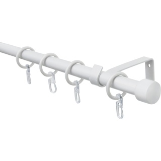 Gardinenstange GARDINIA "Gardinenstangen Set Metall" Gardinenstangen Gr. L: 130 cm - 240 cm Ø 16 mm, 1 läufig, weiß Gardinen Vorhänge Gardinenstangen 1-Lauf