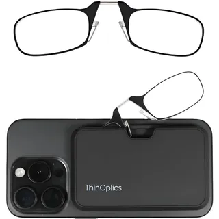 ThinOptics Lesebrille mit Universal-Aufbewahrungstasche, Schwarz – Stärke 1,50 – Gestell schwarz - Force 1.50