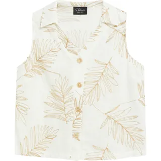 s.Oliver Blusentop Ärmellose Bluse mit Stickerei Beige 44