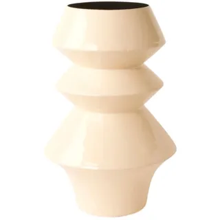 WinQ-Vaas Amaris Metallvase Creme 34 cm Dekovase modern skandinavisch Landhaus Trockenblumen - Creme