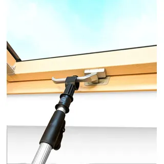 Classic Roof Blinds Jalousie Teleskop-Fensterstangenöffner für Dachfenster und Jalousien (1,1–2,0 m) - Silber, Kunststoff, Druckknopf-Verriegelungsmechanismus
