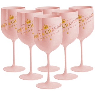 alslovkar Moët & Chandon Ice Imperial Champagne Glasses, 480ml Set of 6 Champagne Flutes, Wine Party Moet Glasses(6-Rosa)