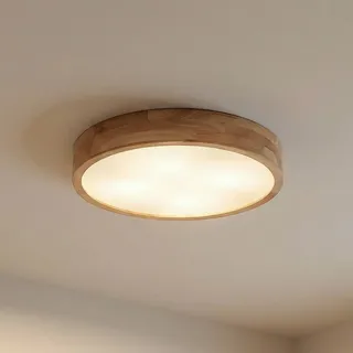 LINDBY Tanju 8 E27 rund Holz/weiß