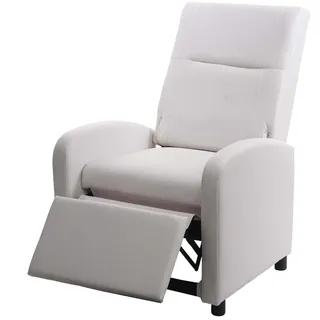 Mendler Fernsehsessel HWC-H18 Kunstleder 70 x 99 x 75 cm Weiß