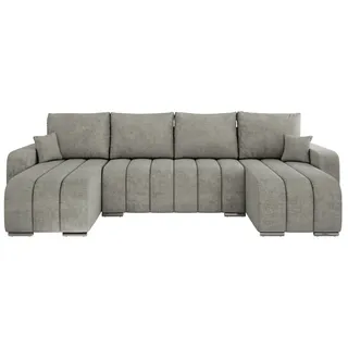 Wohnlandschaft mit Schlaffunktion Kirasso , grau , Maße (cm): B: 320 H: 86