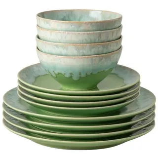 Costa Nova Geschirr-Set Taormina, Müslischale, Casafina (by Costa Nova) - Lime Green (12-tlg), 4 Personen, Keramik, Hohe Brenntemperaturen, porenfrei hygienisch, wärmeschockbeständig grün