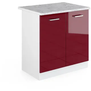 Vicco Spülenschrank R-Line 80 x 81,6 x 60 cm Rot Hochglanz