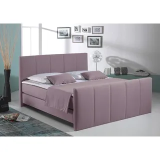 Home affaire Boxspringbett Portland, in 3 Breiten, 3 Matratzenarten und 2 Härtegraden, incl. Topper lila 188 cm x 216 cm x 50 cm