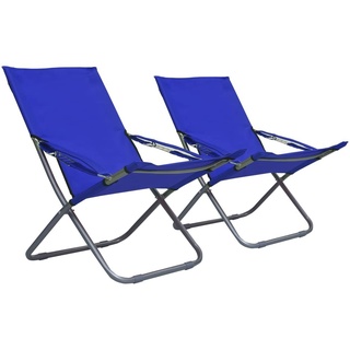 Prolenta Premium Klappbare Strandstühle 2 Stk. Stoff Blau